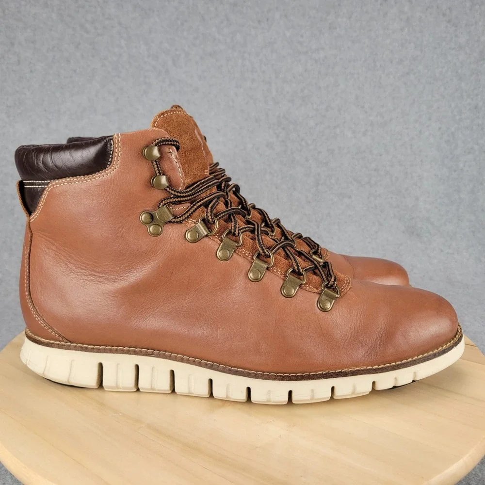 Cole Haan Zerogrand‎ Hiker Boots Mens 11.5 Tan Leather Water Resistant C25555